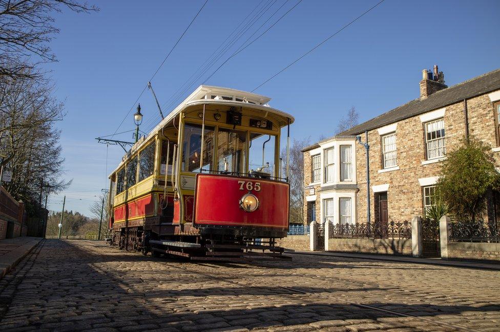 The 765 tram in Beamish's 1900s town