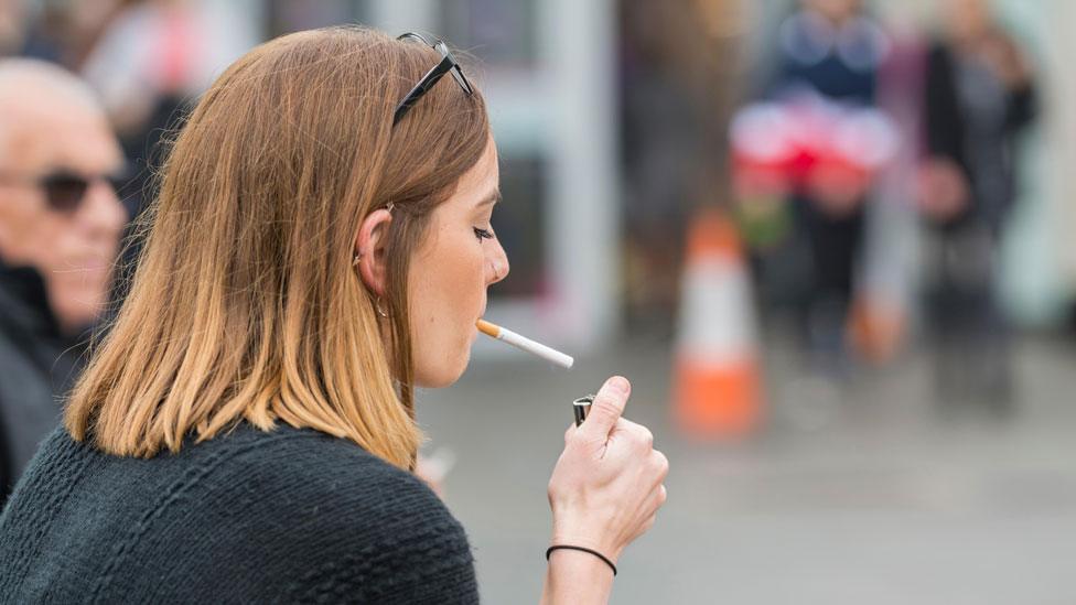 Young woman smoking