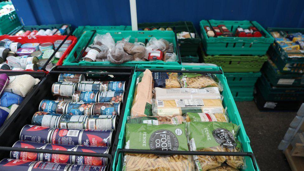 Food at a foodbank 