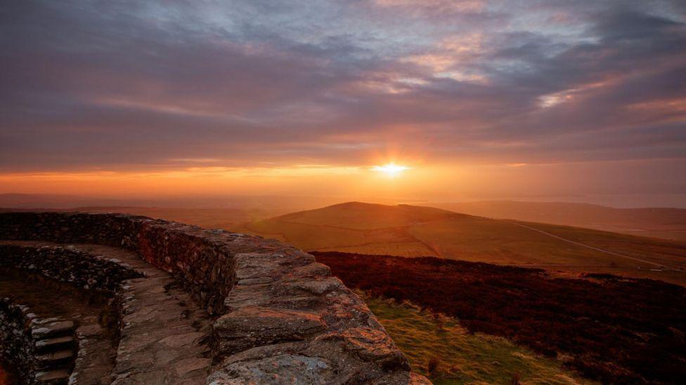 sunset at Grianán of Aileach