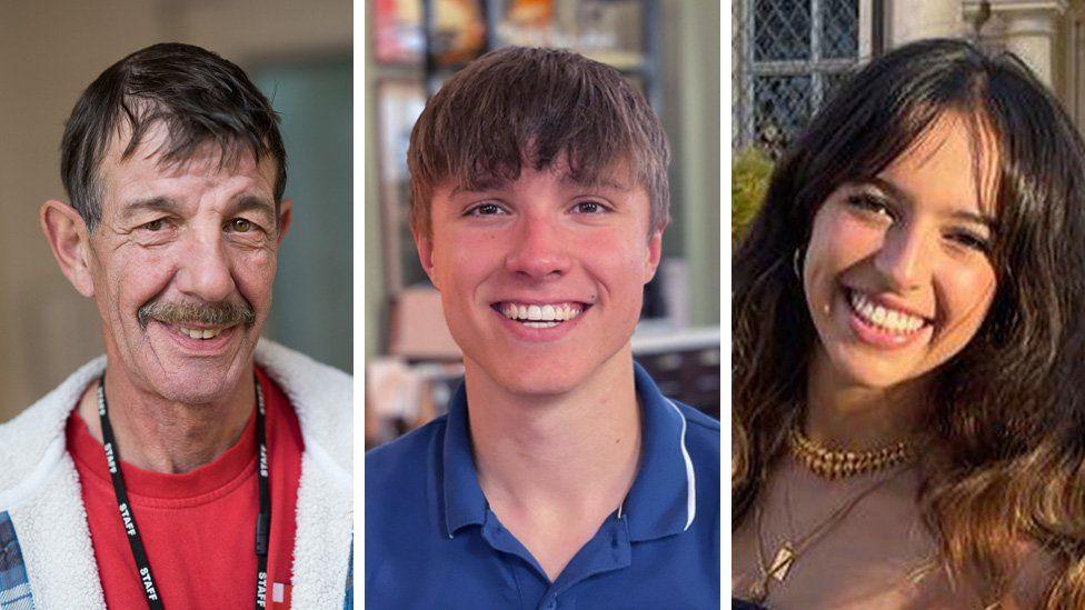 Three photos of the Nottingham Attacks victims side by side. From left: Ian Coates, Barnaby Webber, Grace O'Malley-Kumar.