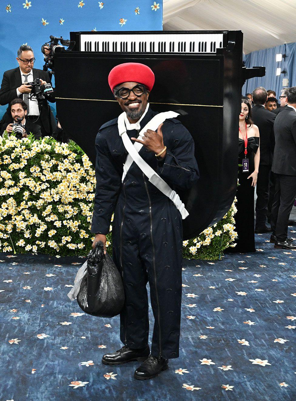 Andre 3000 attends the 2025 Met Gala Celebrating "Superfine: Tailoring Black Style" at Metropolitan Museum of Art on May 05, 2025 in New York City, US.