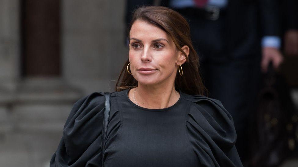 Coleen Rooney pictured in May 2022 leaving the Royal Courts of Justice