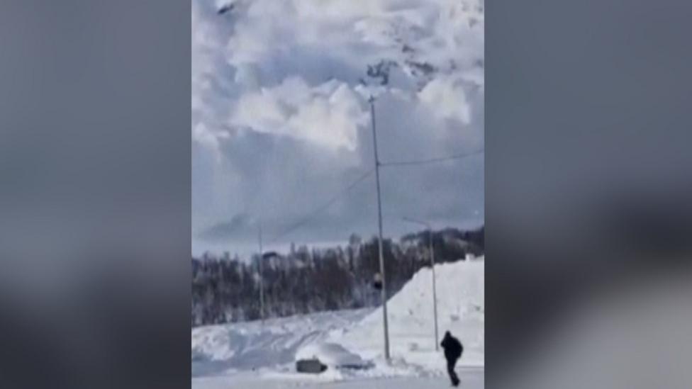 Watch: Artificial avalanche tumbles down Russian mountain