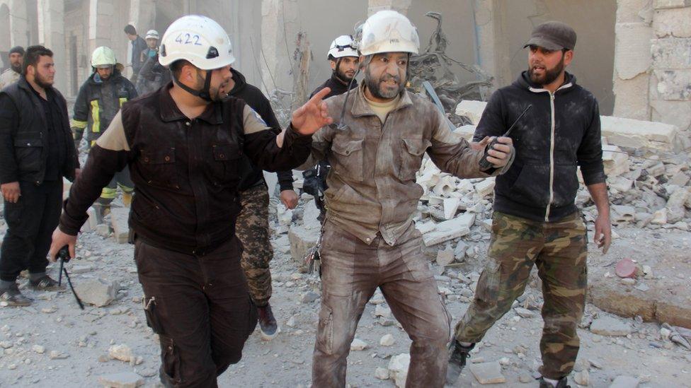 White Helmet volunteers respond