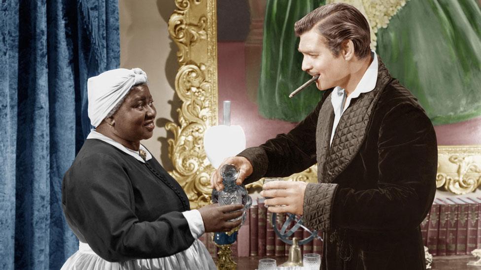 Hattie McDaniel with Clark Gable in Gone with the Wind