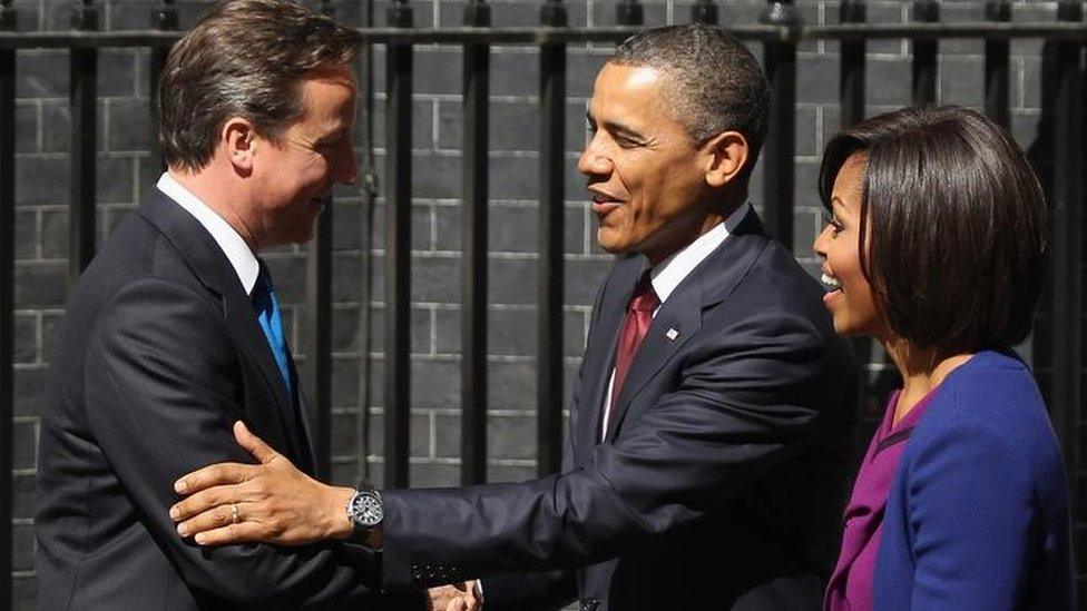 David Cameron with Barack and Michelle Obama