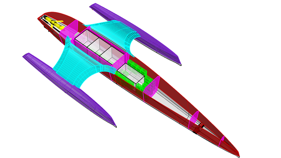 A drawing of the interior of the Mayflower Autonomous Ship