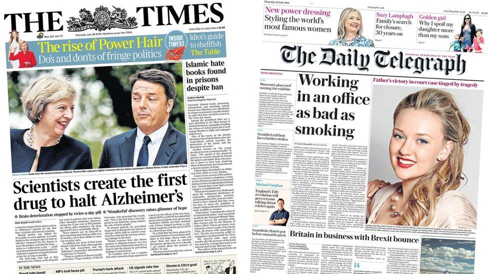 Times/Telegraph front pages