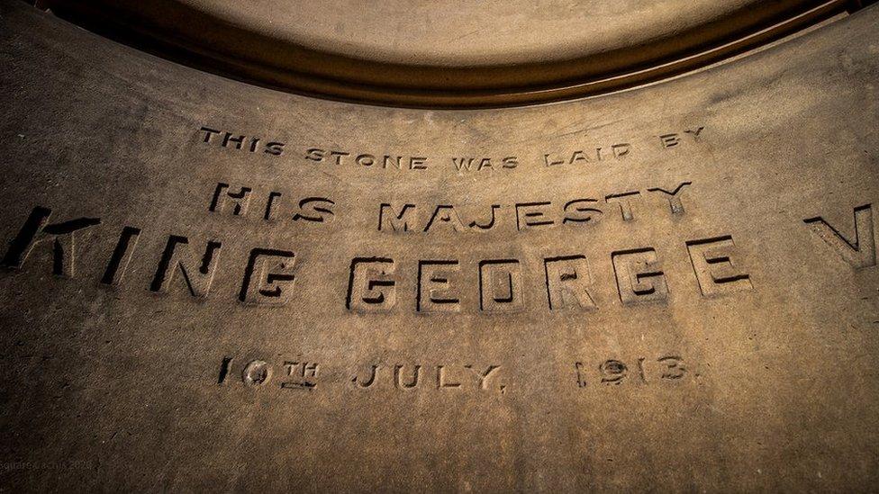 Foundation stone marking George V