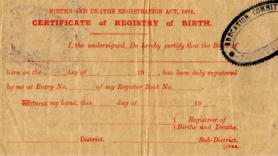 Early 20th Century birth certificate