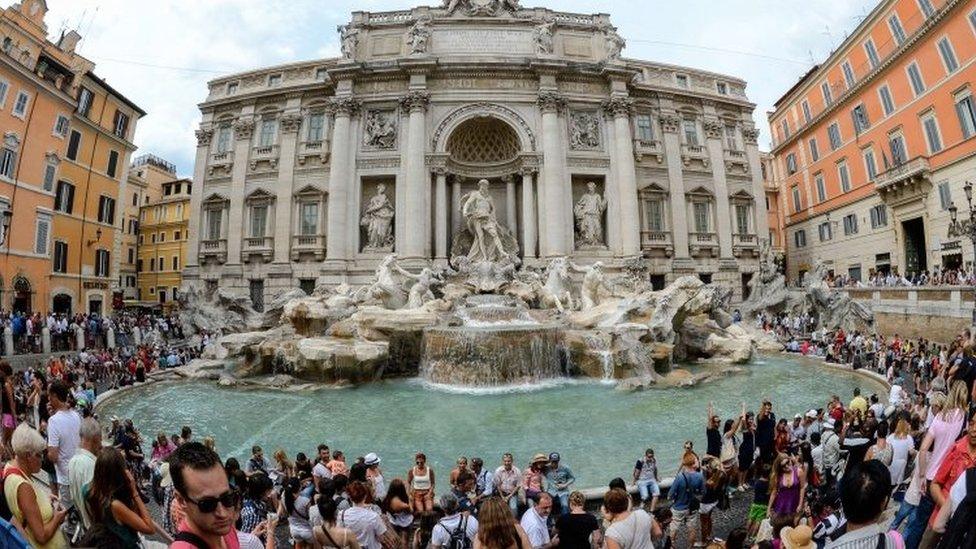 The Trevi fountain