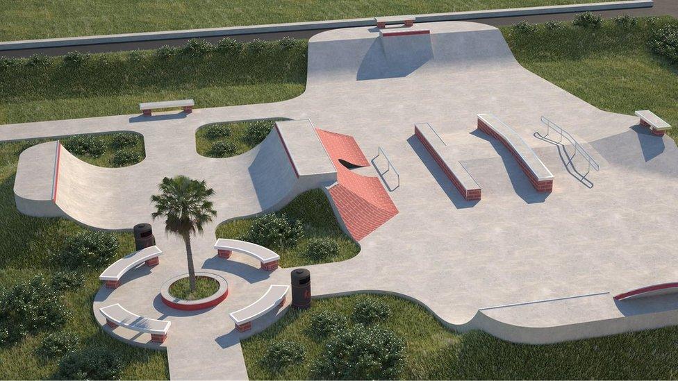 Skate park artistic impression