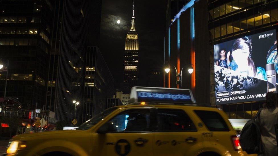 "Supermoon" above New York