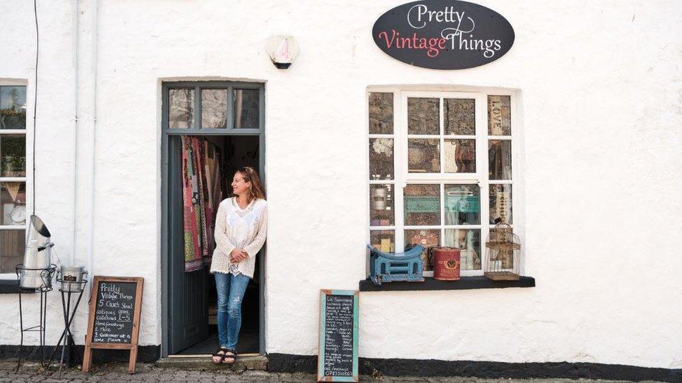 Sallylouise Jones outside Pretty Vintage Things