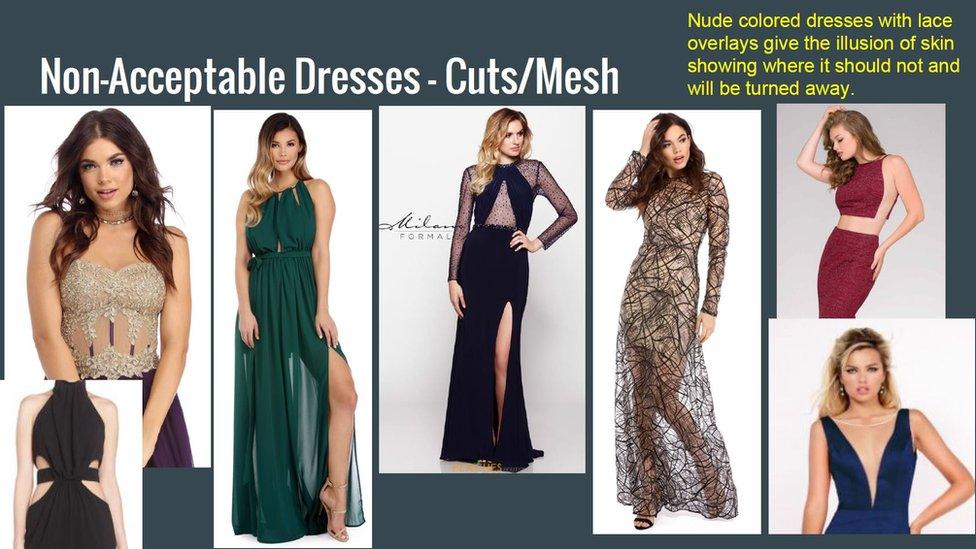 More non acceptable dresses.