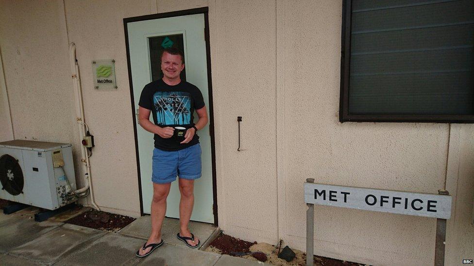 Greg Dewhurst stands in front of the Met Office
