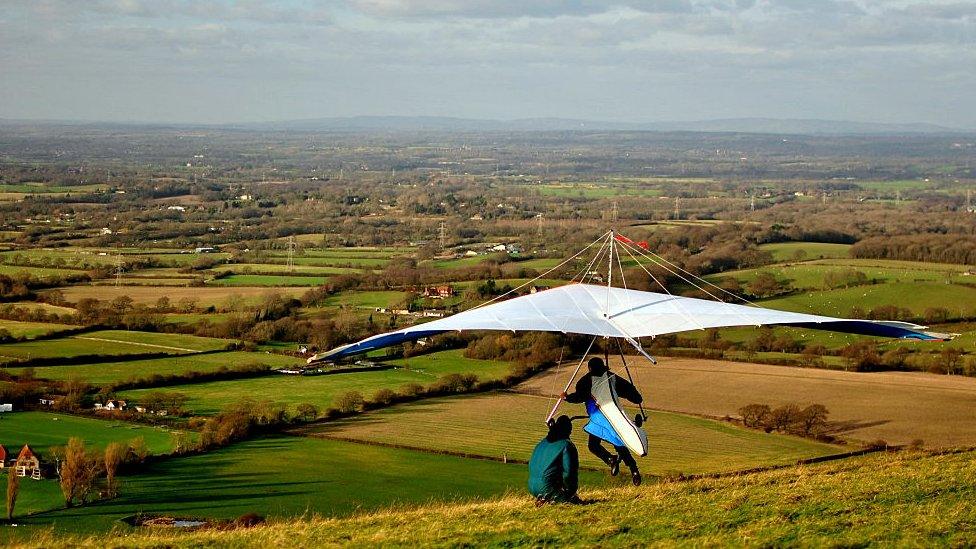 Hang glider in Sussex