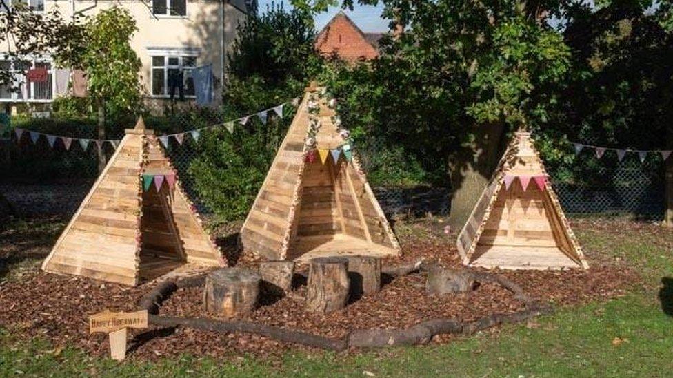 Tipis on the site