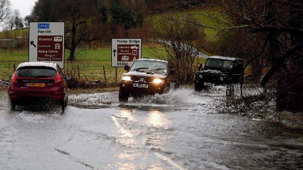 Flooding near Pooley Bridge