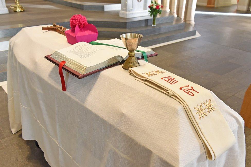 Archbishop Philip Tartaglia's coffin