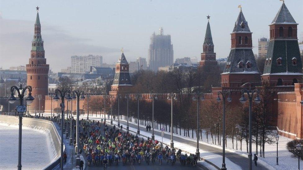 Mass cycling event in Moscow, 8 January 2017