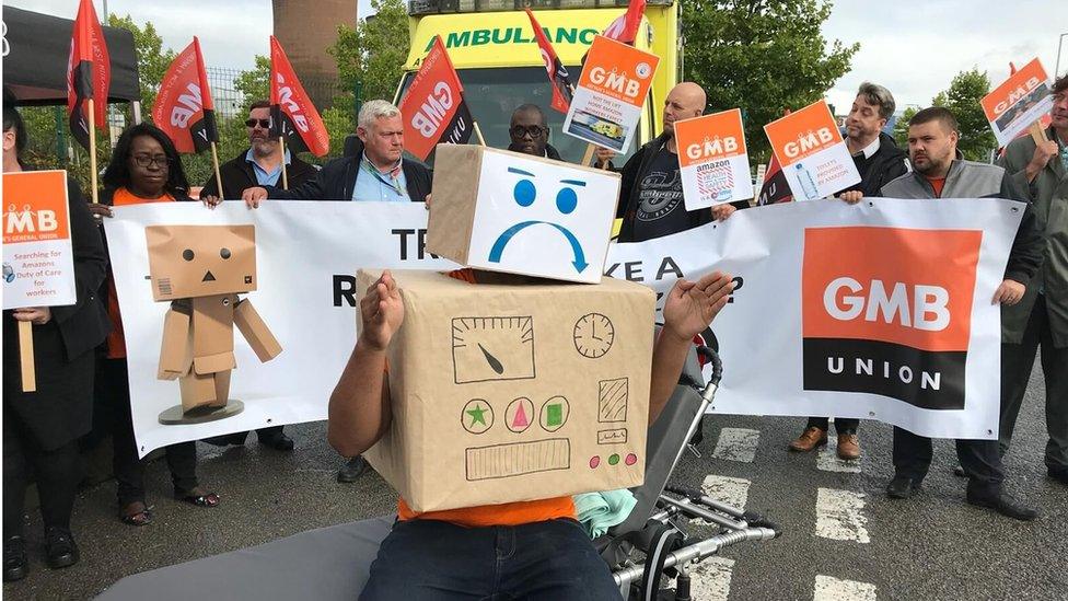 Protest outside Rugeley depot