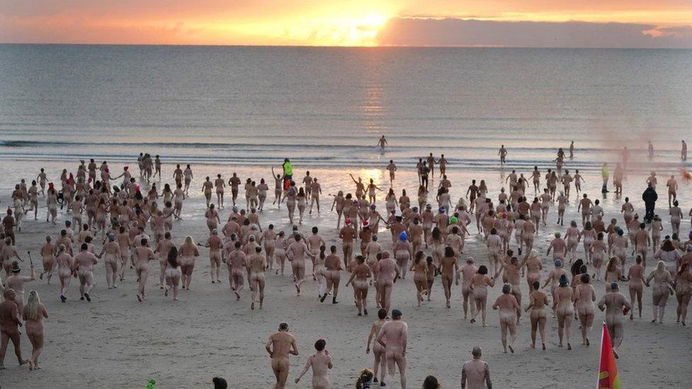 Druridge Bay skinny dip