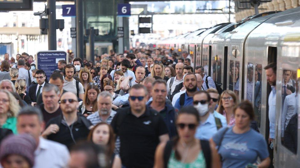 Crowded Tube station