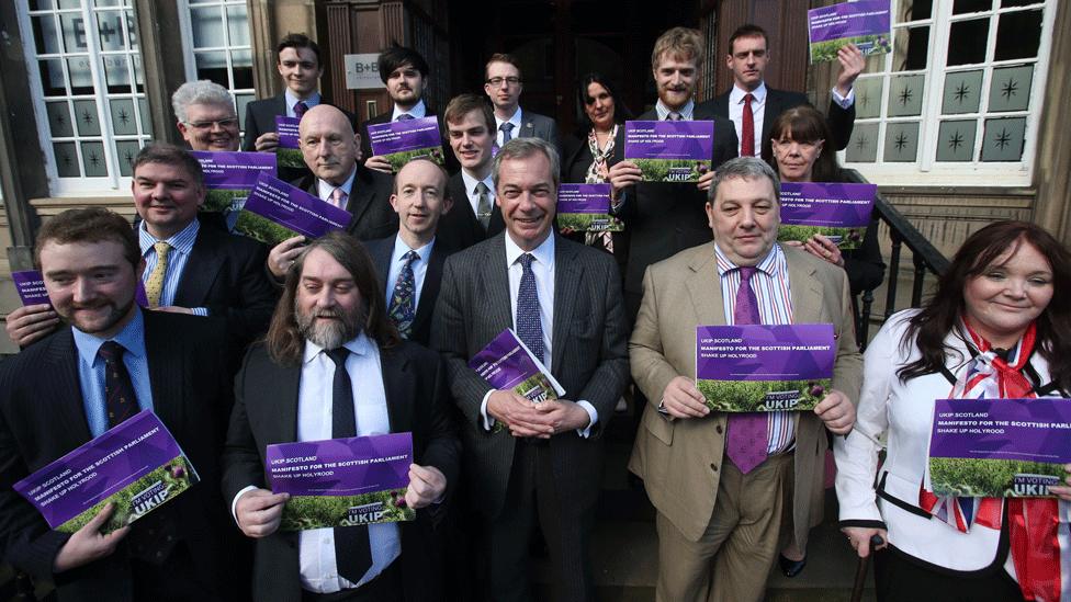 UKIP candidates at the party's Holyrood 2016 manifesto launch