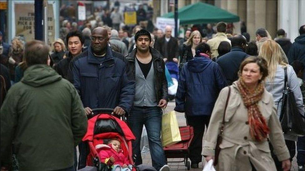 Multi-cultural street scene