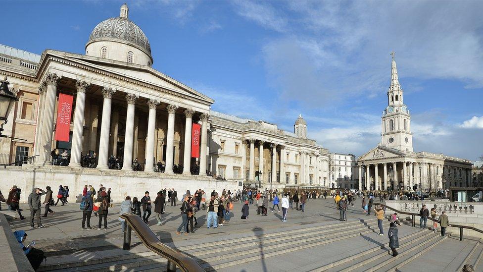 People in Trafalgar Square