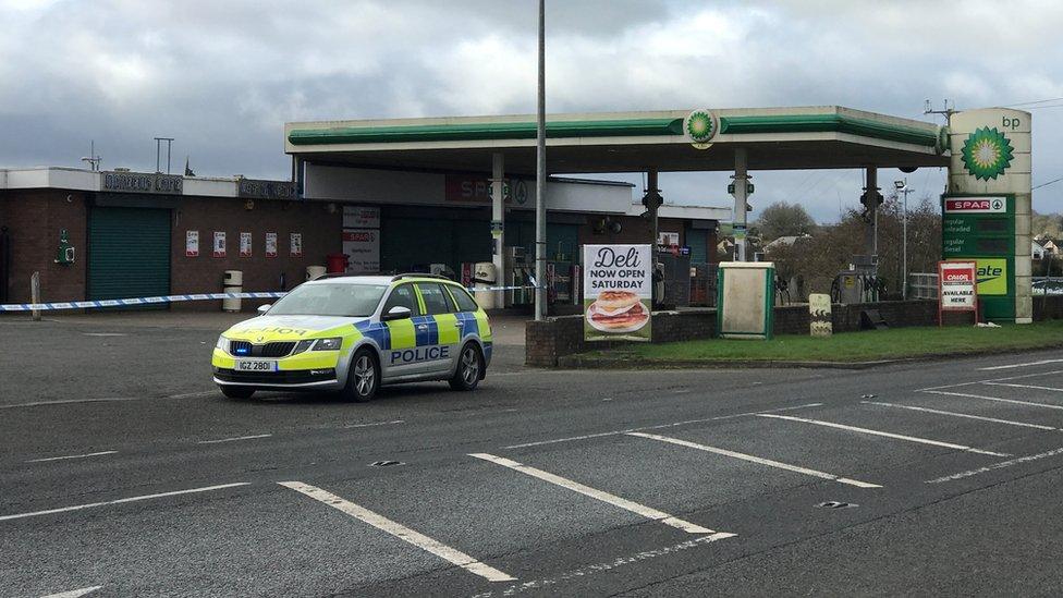 cordon outside cabragh petrol station