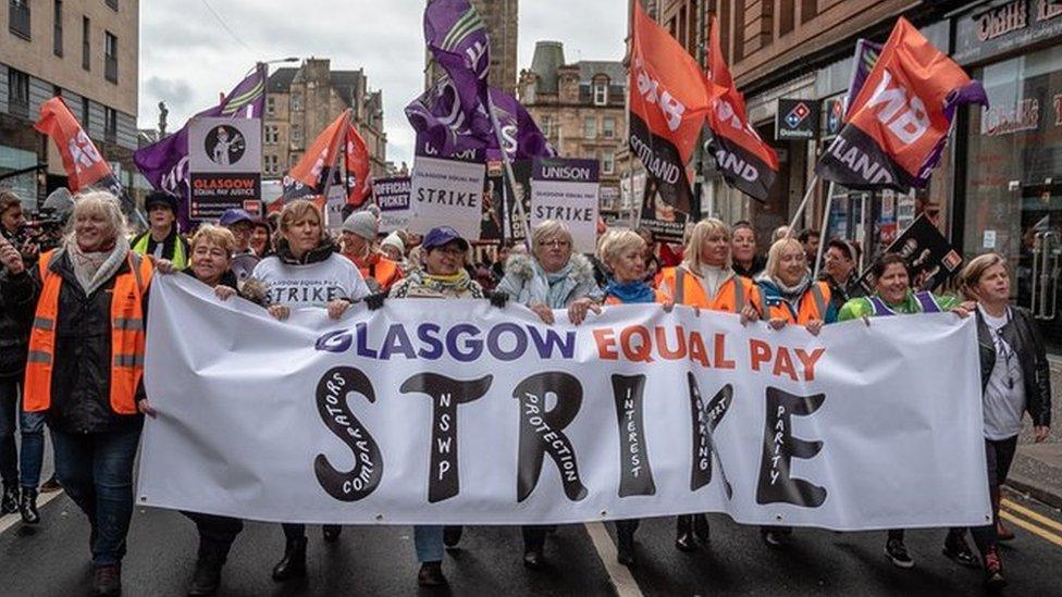 equal pay campaigners in Glasgow