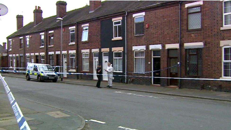 Police in Packett Street, Stoke-on -Trent