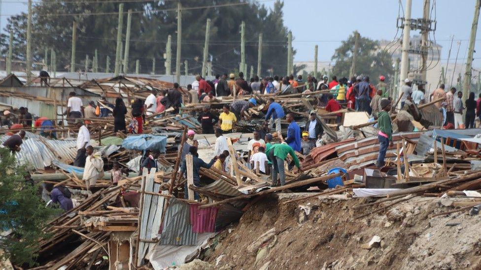 Demolished houses