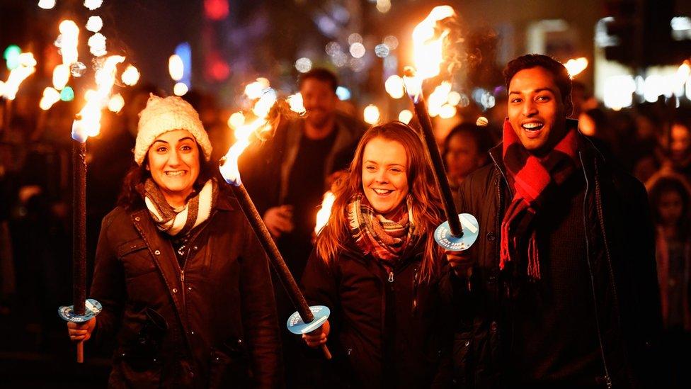 Torchlight parade