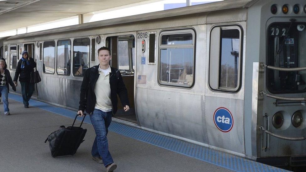 CTA train in Chicago