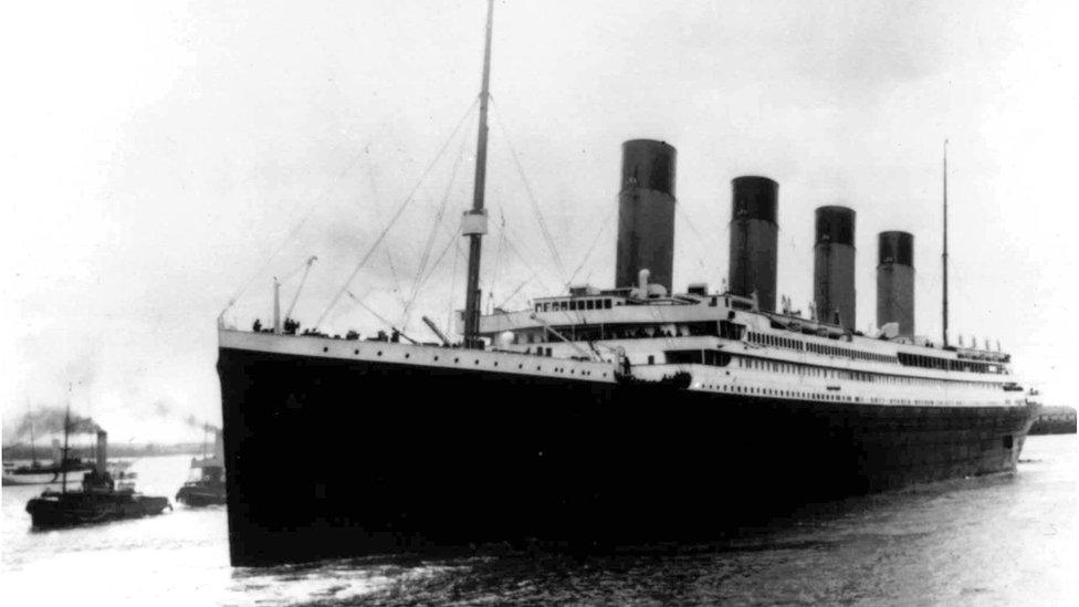 The Titanic leaving Southampton on its maiden voyage