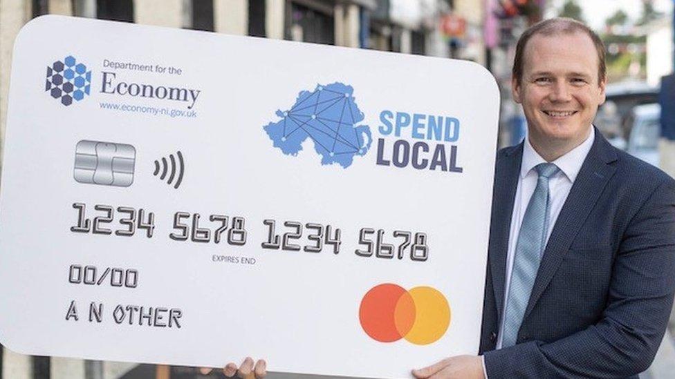 Gordon Lyons pictured with a Spend Local card