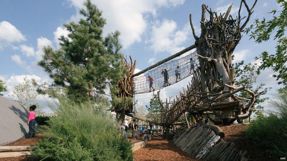 The Tumbling Bay play park in Queen Elizabeth Olympic Park, London