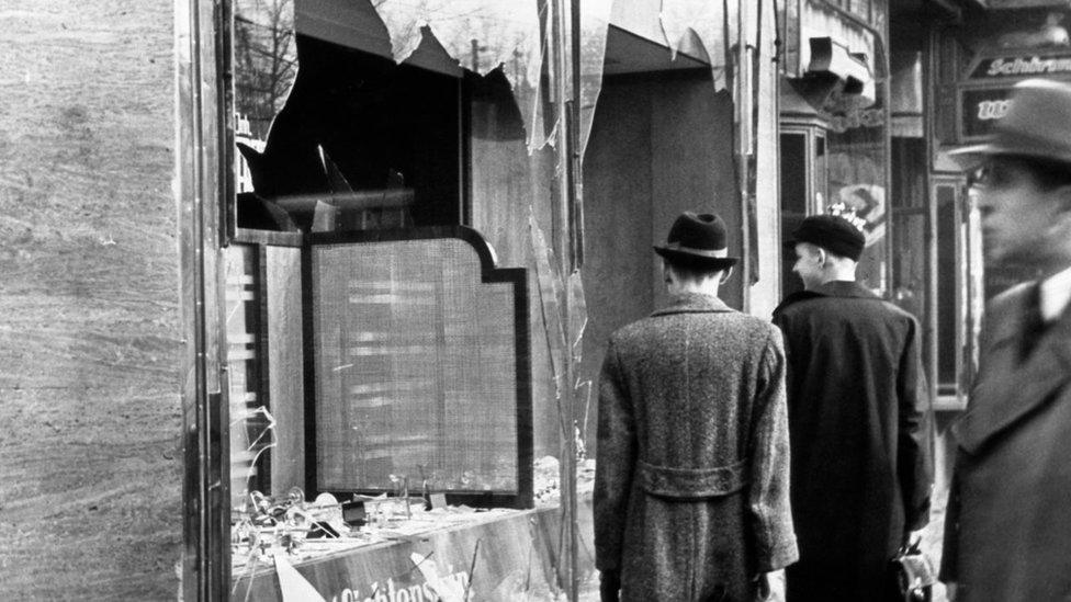 Businesses and properties owned by Jews were the target of vicious Nazi mobs during a night of vandalism that is known as 'Kristallnacht'