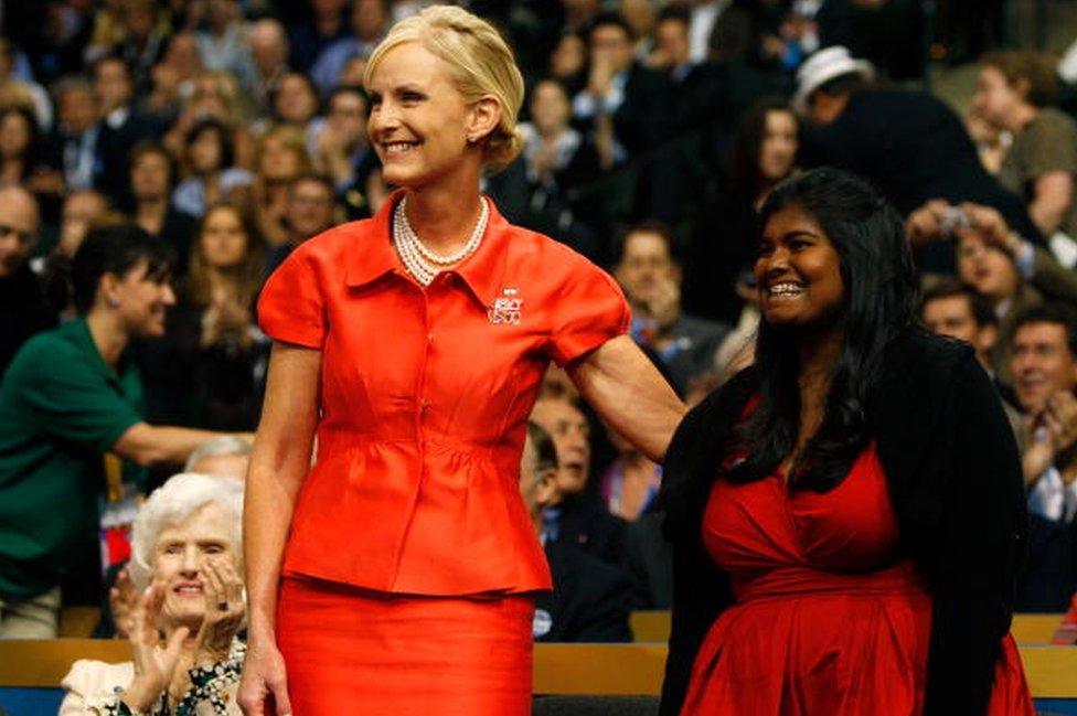 Mrs McCain and her daughter Bridget at the 2008 Republican political convention