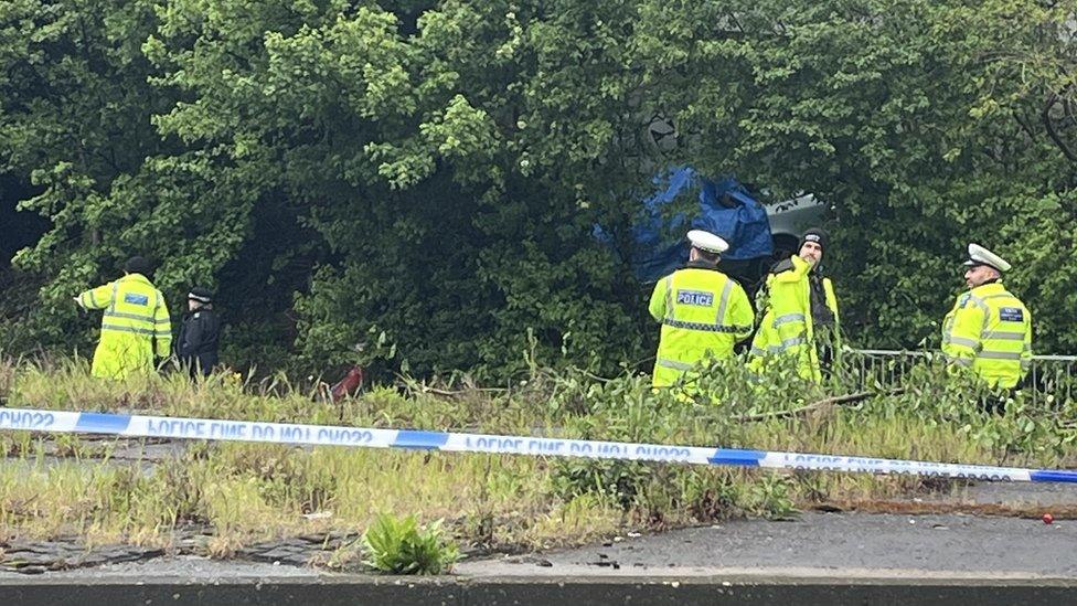 Police officers at the scene