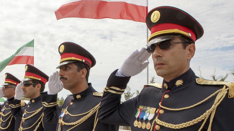 Members of the MEK at their new base in Albania