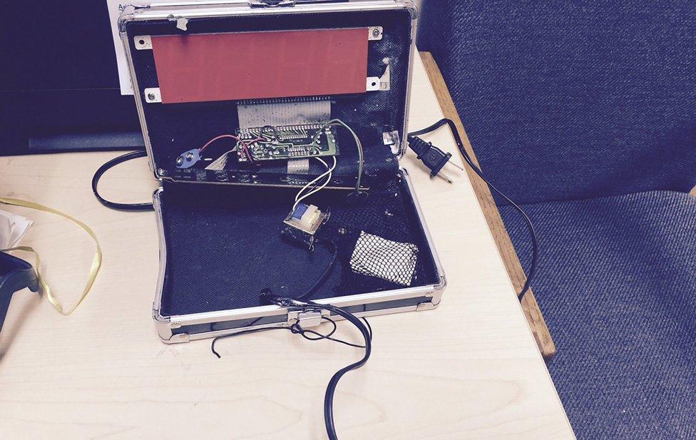 The home-made clock created by Ahmed Mohamed