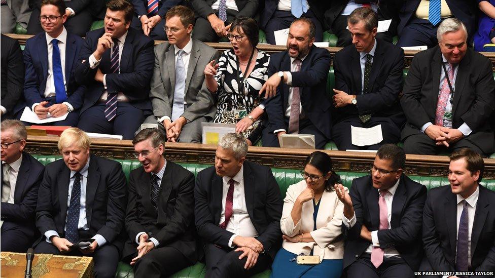 Conservative MPs at the emergency debate