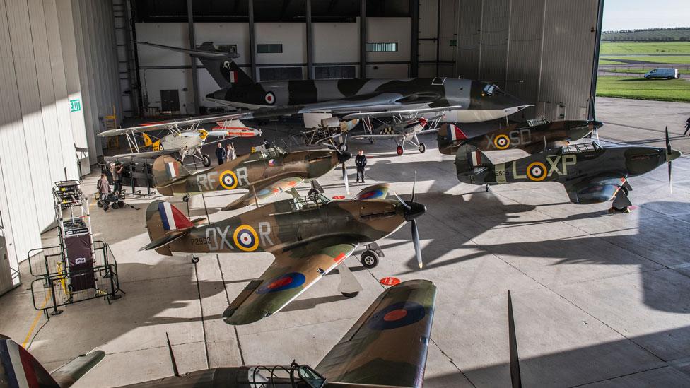 Hawker Hurricanes in IWM hangar