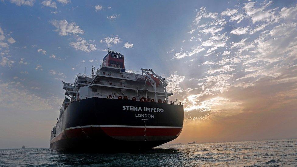 Stena Impero, a British-flagged vessel, at Bandar Abbas port on 21 July 2019