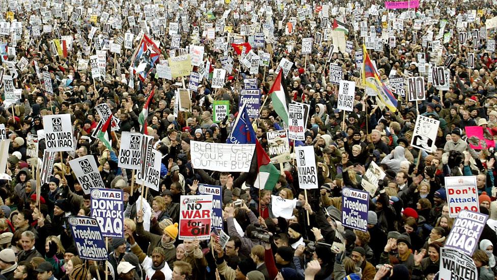 Stop the War march, February 2003